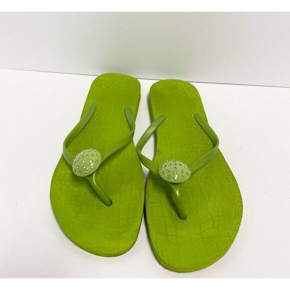 Lindsay Phillips Lime Green Switch Flop Flip Flop Size 10 - Picture 2 of 4